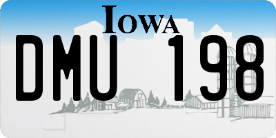 IA license plate DMU198
