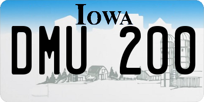 IA license plate DMU200