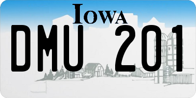 IA license plate DMU201
