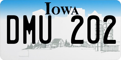 IA license plate DMU202