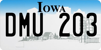 IA license plate DMU203