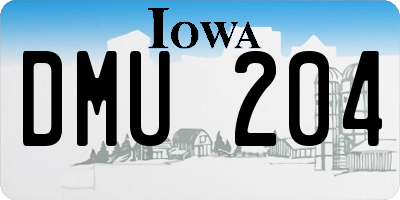 IA license plate DMU204