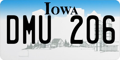 IA license plate DMU206