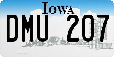 IA license plate DMU207