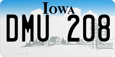 IA license plate DMU208