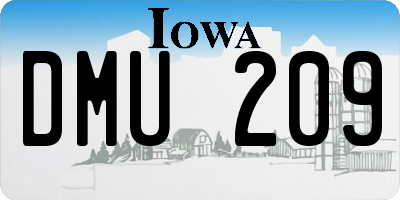 IA license plate DMU209