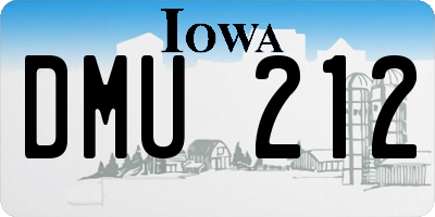IA license plate DMU212
