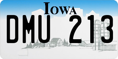 IA license plate DMU213