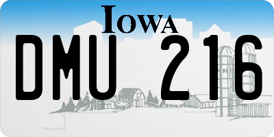 IA license plate DMU216