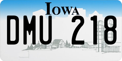IA license plate DMU218