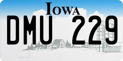 IA license plate DMU229