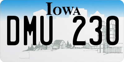 IA license plate DMU230