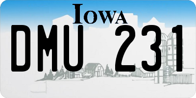 IA license plate DMU231