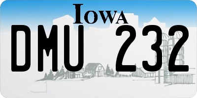 IA license plate DMU232