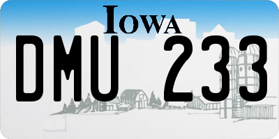 IA license plate DMU233