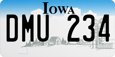 IA license plate DMU234