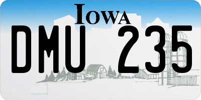 IA license plate DMU235