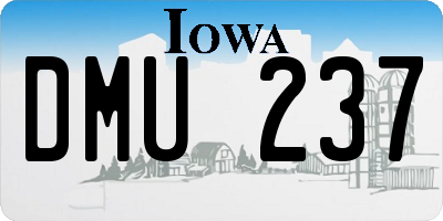 IA license plate DMU237