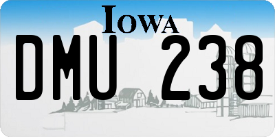 IA license plate DMU238