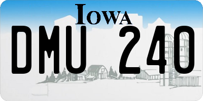 IA license plate DMU240