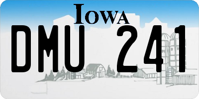IA license plate DMU241