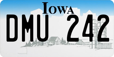 IA license plate DMU242