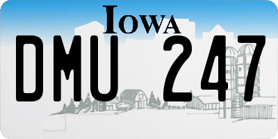 IA license plate DMU247