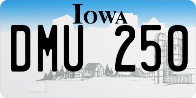 IA license plate DMU250