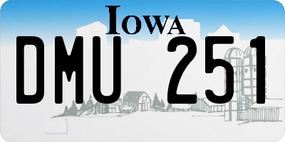 IA license plate DMU251