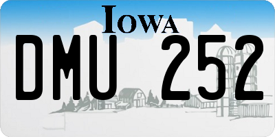 IA license plate DMU252