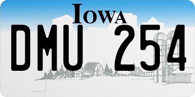 IA license plate DMU254