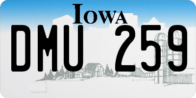 IA license plate DMU259