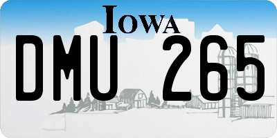 IA license plate DMU265