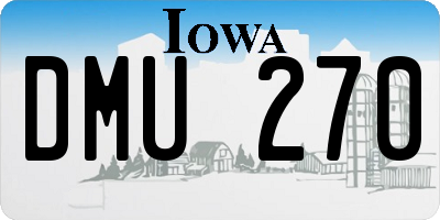 IA license plate DMU270