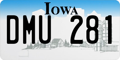 IA license plate DMU281