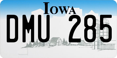 IA license plate DMU285