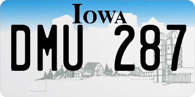IA license plate DMU287