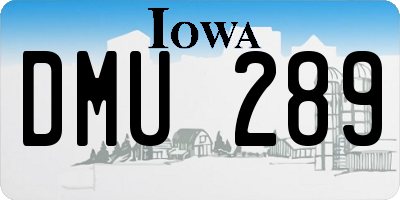 IA license plate DMU289