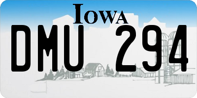 IA license plate DMU294