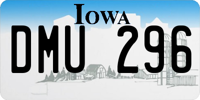 IA license plate DMU296