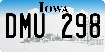 IA license plate DMU298