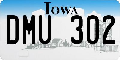 IA license plate DMU302