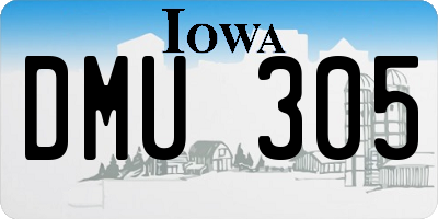 IA license plate DMU305