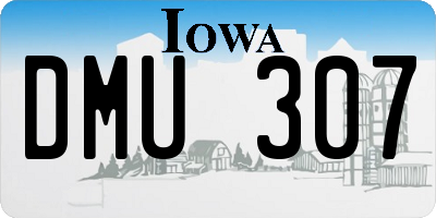 IA license plate DMU307
