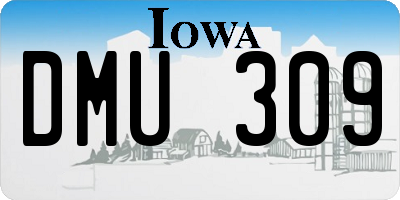 IA license plate DMU309