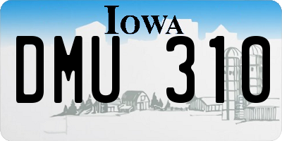 IA license plate DMU310