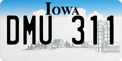 IA license plate DMU311