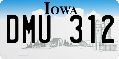 IA license plate DMU312