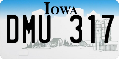 IA license plate DMU317