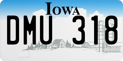 IA license plate DMU318